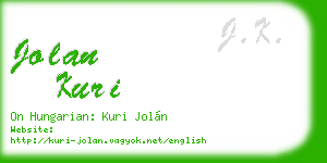 jolan kuri business card